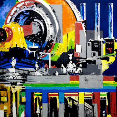Peinture intitulée "Elektropolis - Dyna…" par Uwe Fehrmann, Œuvre d'art originale, Acrylique