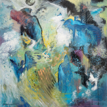 Картина под названием "Blaue Stunde | Orig…" - Uwe Fehrmann, Подлинное произведение искусства, Акрил Установлен на Деревянна…