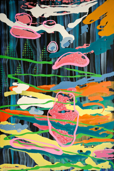 제목이 "Das wunderschöne Ta…"인 미술작품 Uwe Fehrmann로, 원작, 아크릴 나무 들것 프레임에 장착됨