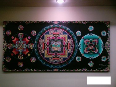 Painting titled "Mandala Animales" by Lucia De Almeida Uxe, Original Artwork