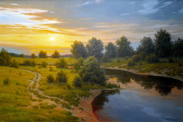 Peinture intitulée "Morning" par V Borodin, Œuvre d'art originale, Huile