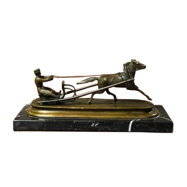 Sculpture titled "Sleigh Ride" by V. Grachev, Original Artwork, Bronze