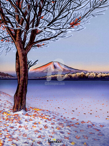 Digital Arts titled "Snow Japan 06" by V Karaba, Original Artwork, Digital Painting