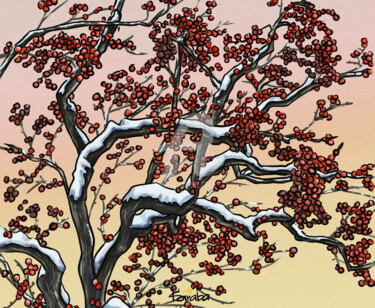 Artes digitais intitulada "Snow Japan 10" por V Karaba, Obras de arte originais, Pintura digital