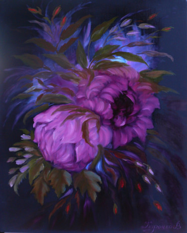 Painting titled "Chrysanthemum" by Veronika Kurochka, Original Artwork, Oil
