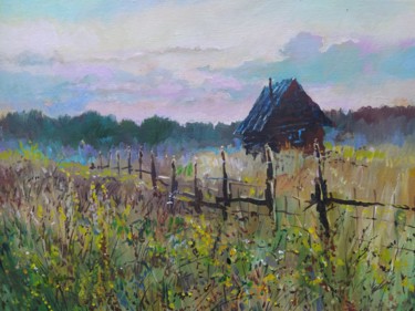 Картина под названием "Деревня" - Владимир Курьяков (Vladimir Kuryakov), Подлинное произведение искусства, Масло
