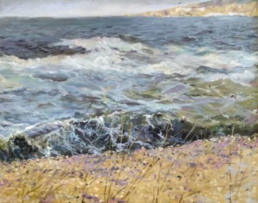 Картина под названием "Берег моря" - Владимир Курьяков (Vladimir Kuryakov), Подлинное произведение искусства, Масло