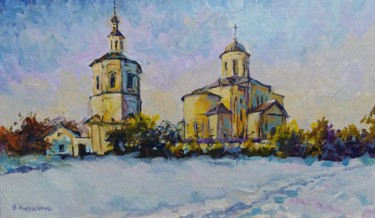 Картина под названием "Церковь Михаила арх…" - Владимир Курьяков (Vladimir Kuryakov), Подлинное произведение искусства, Масл…