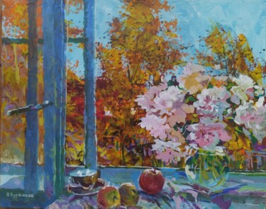 Картина под названием "Осенний натюрморт." - Владимир Курьяков (Vladimir Kuryakov), Подлинное произведение искусства, Масло…