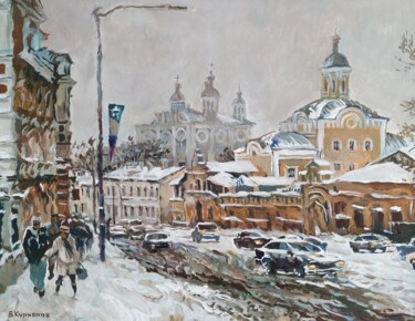 Картина под названием "Зимний Смоленск." - Владимир Курьяков (Vladimir Kuryakov), Подлинное произведение искусства, Масло Ус…