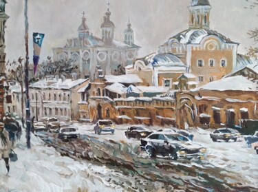 Зимний Смоленск. Картина под названием "Зимний Смоленск." - Владимир Курьяков (Vladimir Kuryakov), Подлинное произведение искусства, Масло Ус…
