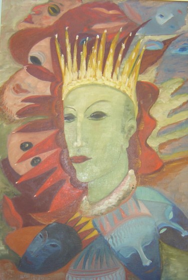 Peinture intitulée ""Satanaël" (par Fir…" par Laurent V, Œuvre d'art originale, Huile