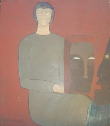 Peinture intitulée ""Masques" (par Firm…" par Laurent V, Œuvre d'art originale, Huile