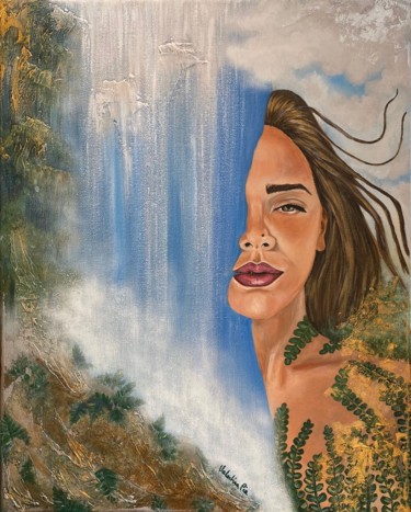 Painting titled "She is Nature" by Valentina Pia, Original Artwork, Acrylic