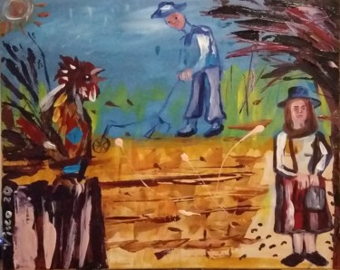 Lavrando e Semeando Peinture intitulée "Lavrando e Semeando" par Vitor Pisco, Œuvre d'art originale, Acrylique