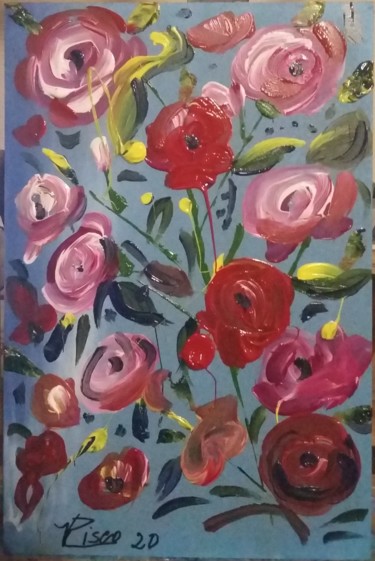 Flores e Rosas Peinture intitulée "Flores e Rosas" par Vitor Pisco, Œuvre d'art originale, Acrylique