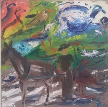 Alentejo como eu te via Pintura intitulada "Alentejo como eu te…" por Vitor Pisco, Obras de arte originais, Óleo
