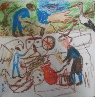 Alentejo 291020 Pintura intitulada "Alentejo 291020" por Vitor Pisco, Obras de arte originais, Pastel