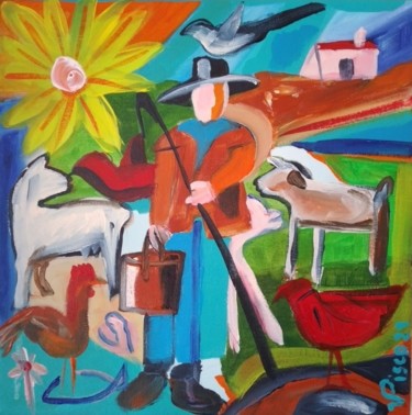 Pastor Florêncio Pintura intitulada "Pastor Florêncio" por Vitor Pisco, Obras de arte originais, Acrílico