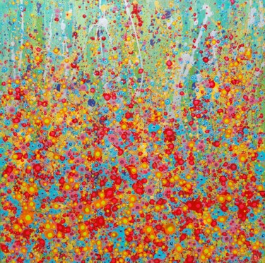 Painting titled "Abstract flowers pa…" by Valentina Pufe, Original Artwork, Acrylic