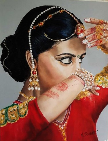 Pintura titulada ""India"" por Valerie Sorbets, Obra de arte original, Pastel