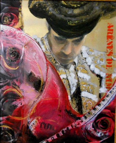 Malerei mit dem Titel ""Féria torero"" von Valerie Sorbets, Original-Kunstwerk, Öl