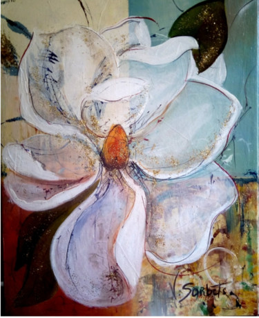 Pintura intitulada ""Blanche"" por Valerie Sorbets, Obras de arte originais, Óleo