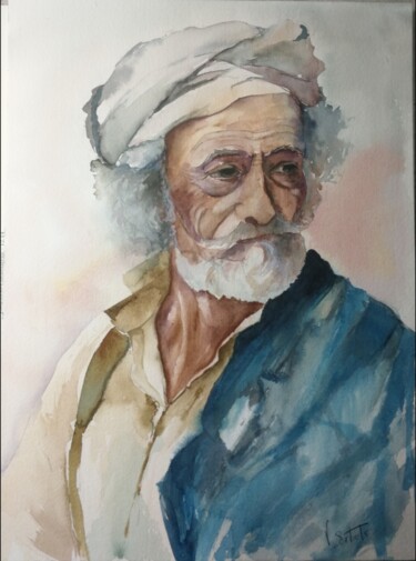 Malarstwo zatytułowany „Afghan” autorstwa Valerie Sorbets, Oryginalna praca, Akwarela