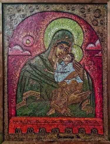 Картина под названием ""Богородица с младе…" - Владимир Ухтяков, Подлинное произведение искусства, Масло