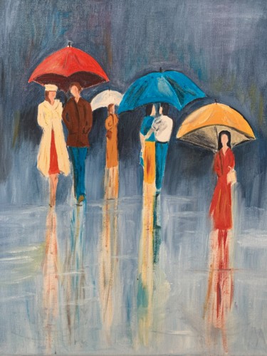 Peinture intitulée "Rainy day" par Wilcox, Œuvre d'art originale, Huile