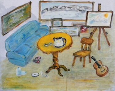 Картина под названием "В мастерской." - Вячеслав Ли, Подлинное произведение искусства, Масло