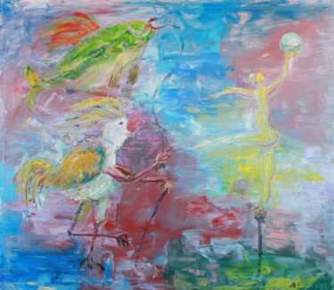 Pintura intitulada "Весенний променад" por Vaceslav Li, Obras de arte originais, Óleo
