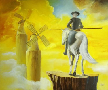 Peinture intitulée ""Don Quixote" par Vyacheslav Nikiforov, Œuvre d'art originale, Huile