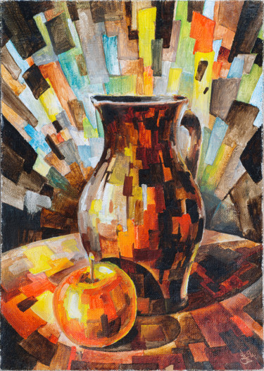 Painting titled "blown up still life" by Vyacheslav Nikiforov, Original Artwork, Oil