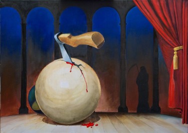 Pintura titulada "Death of Mrs. Shar,…" por Vyacheslav Nikiforov, Obra de arte original, Oleo