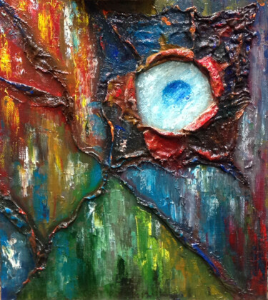 Картина под названием "The ozone hole" - Vachagan Galoyan, Подлинное произведение искусства, Масло