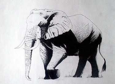 Tekening getiteld "Elephant" door Vachagan Gratian, Origineel Kunstwerk, Anders