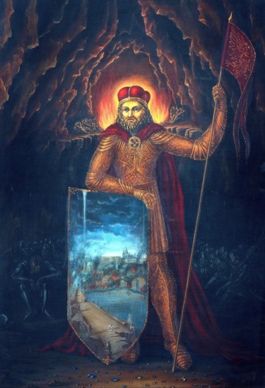 Pintura intitulada "Saint Vaclav" por Vaclav Vaca, Obras de arte originais, Óleo
