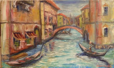Картина под названием "Венеция" - Вадим Агафонов, Подлинное произведение искусства, Масло