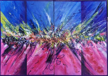 Painting titled "Eternity" by Marina Dinin, Original Artwork, Acrylic Mounted on Wood Stretcher frame