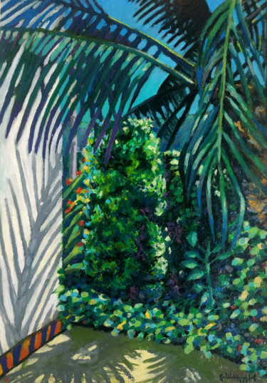 Whitewall at the end of the garden "Whitewall at the en…" başlıklı Tablo Vadim Kalinin tarafından, Orijinal sanat, Pastel