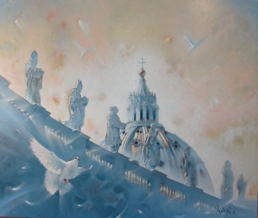 Schilderij getiteld ",,VATICAN,," door Vadim Kovalev, Origineel Kunstwerk, Olie