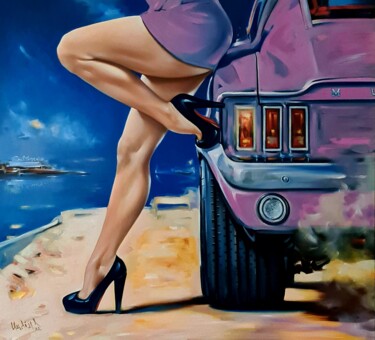 ",,Girl & Mustang,," başlıklı Tablo Vadim Kovalev tarafından, Orijinal sanat, Petrol