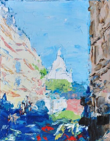 Peinture intitulée "Joyeux Paris" par Vadim Mikhailov, Œuvre d'art originale, Huile