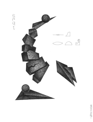 Disegno intitolato "SERKET" da Vadim Ponomarenko, Opera d'arte originale, Pennarello
