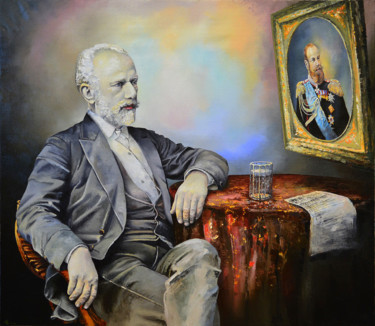 Painting titled "Portrait of the com…" by Vadim Stolyarov, Original Artwork, Oil