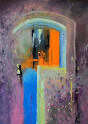 Pintura intitulada "The door to Sotheby…" por Vadim Stolyarov, Obras de arte originais, Óleo