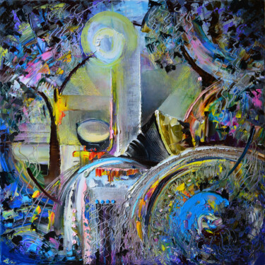 Картина под названием "Горел костёр и песн…" - Vadim Stolyarov, Подлинное произведение искусства, Масло