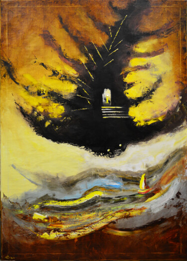 Pittura intitolato "Смотритель за миром" da Vadim Stolyarov, Opera d'arte originale, Olio