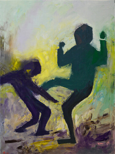 Peinture intitulée "Бой с тенью" par Vadim Stolyarov, Œuvre d'art originale, Huile